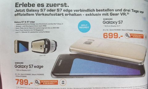 Samsung Galaxy S7 Und S7 Edge Saturn Prospekt Verrät Deutsche