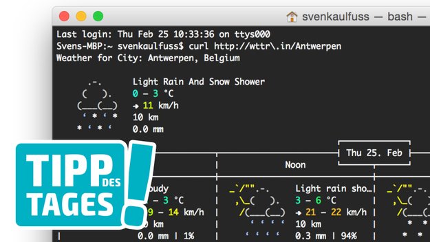 Tipp fürs Terminal: Wettervorhersage in „ASCII-Grafik“ anzeigen