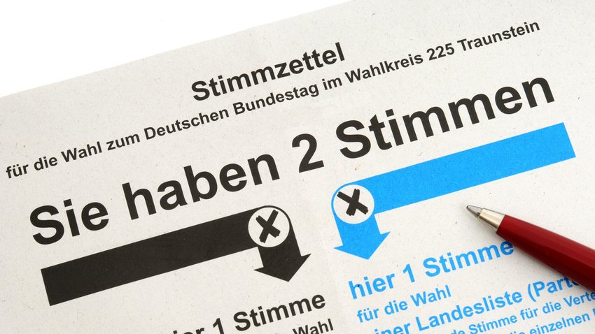 Stimmzettel für die Briefwahl / Absentee ballot for the German election