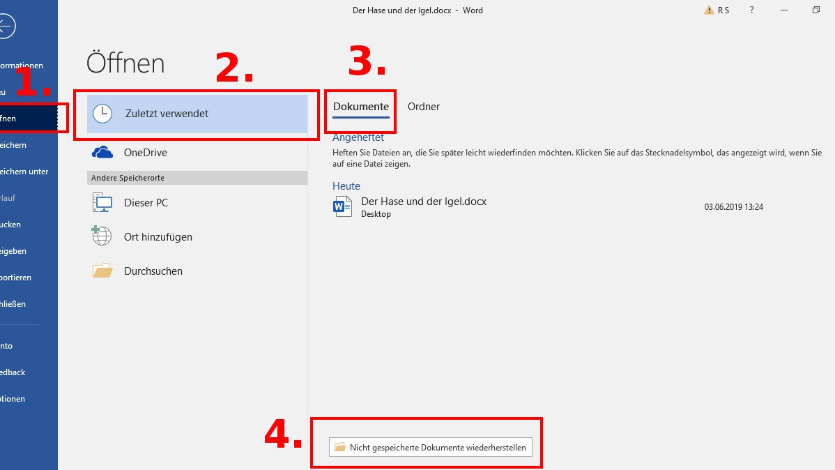 Word 2016 Dokument Lässt Sich Nicht Bearbeiten Word-Dokument wiederherstellen – so geht's