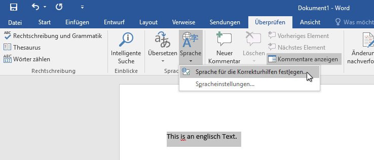 Word Sprache Andern Rechtschreibprufung Und Im Programm So Geht S