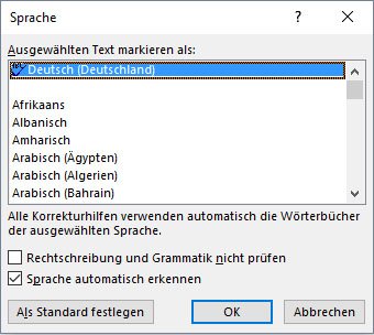 Wählt eure gewünschte Sprache aus