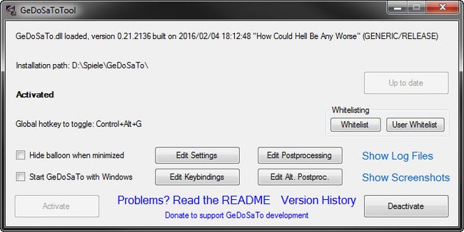 GeDoSaTo: So sieht das Tool im aktivierten Betrieb aus.