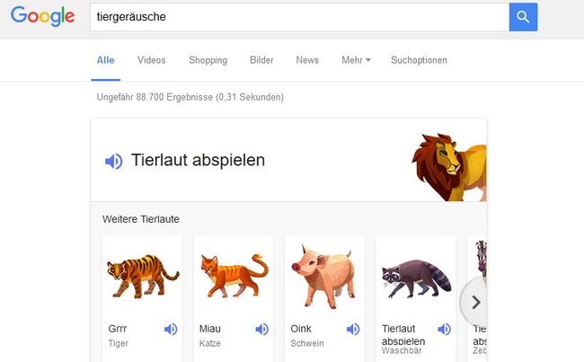 Google Tiergeräusche