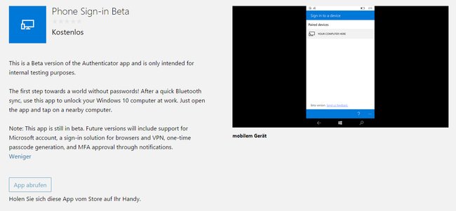 Microsoft Phone Sign-in Beta App