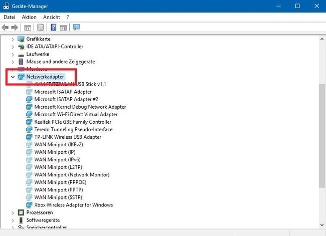 Windows 10 Netzwerkadapter Gerätemanager