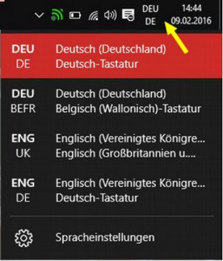 Windows 10 Tastaturlayout