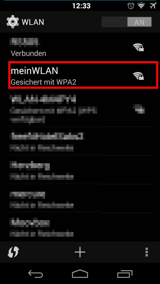 Smartphone: Der Hotspot taucht auf Android nun in den WLAN-Netzwerken auf.