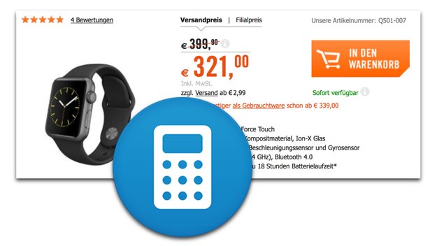 Apple Watch erneut bei Händlern billiger