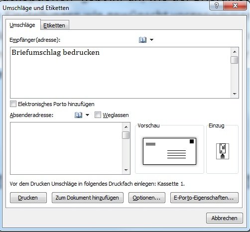 Briefumschlag Bedrucken Mit Word Openoffice Und Co