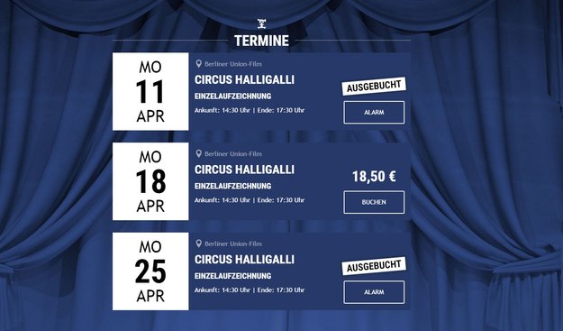 Circus Halligalli: Tickets für die Shows 2016