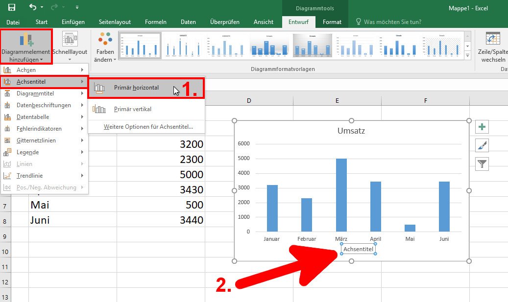 Diagramm in excel erstellen