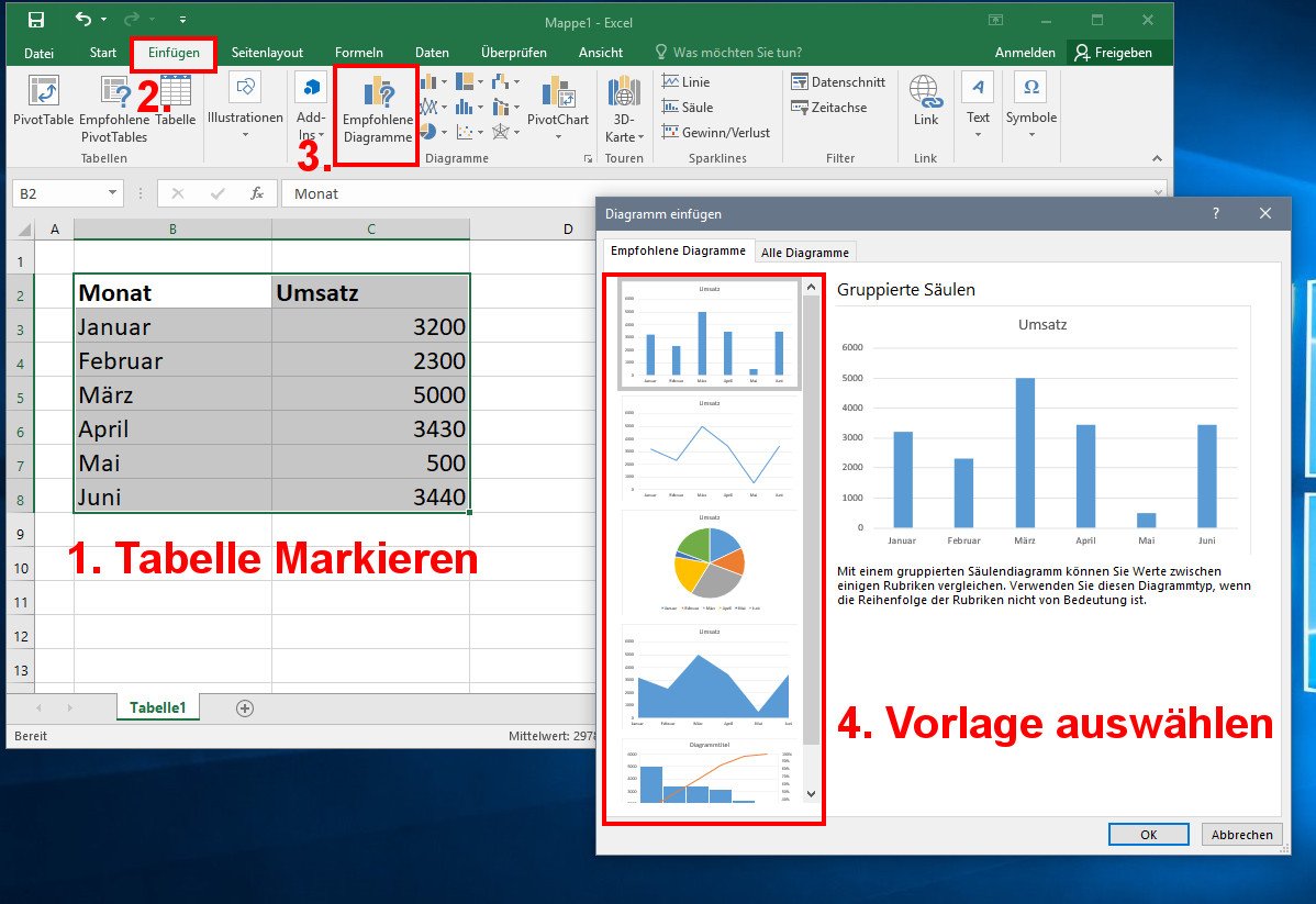 Excel Diagramm Erstellen So Geht S