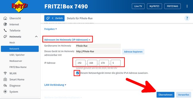 Bestimmt hier die IP-Adresse und setzt das Häkchen. (Bildquelle: Screenshot GIGA)