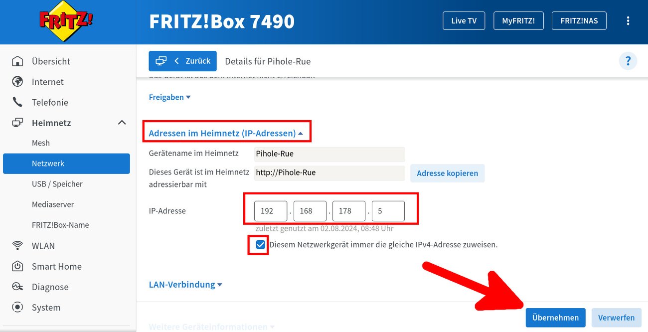 Statische IPAdresse vergeben feste IP für Fritzbox & Geräte