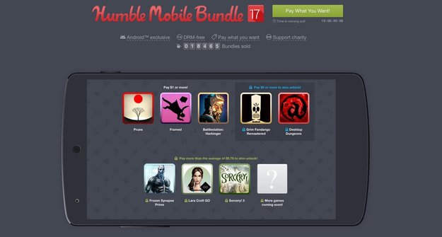 Humble Mobile Bundle 17: Spiele-Paket mit Lara Croft GO, Desktop Dungeons und mehr