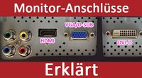 Monitor-Anschlüsse: Übersicht (DVI, HDMI, VGA, DisplayPort etc.)