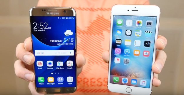 Samsung Galaxy S7 edge vs. iPhone 6s Plus im Drop-Test