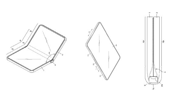 Samsung: Patent zeigt Klapp-Smartphone mit faltbarem Display