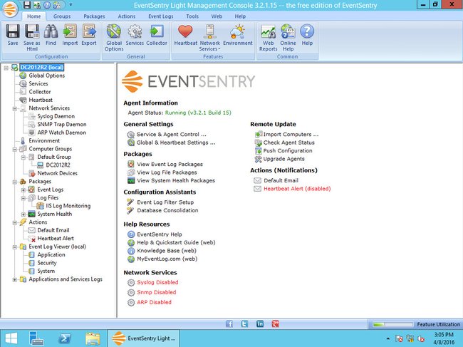 screenshot EventSentry