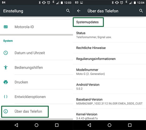 So prüft ihr, ob Android-Updates vorliegen.