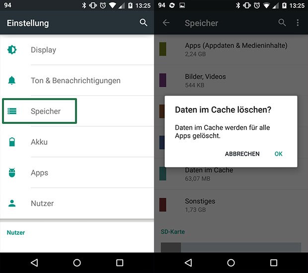 Android: Die Cache-Leerung macht ein Handy nicht schneller.