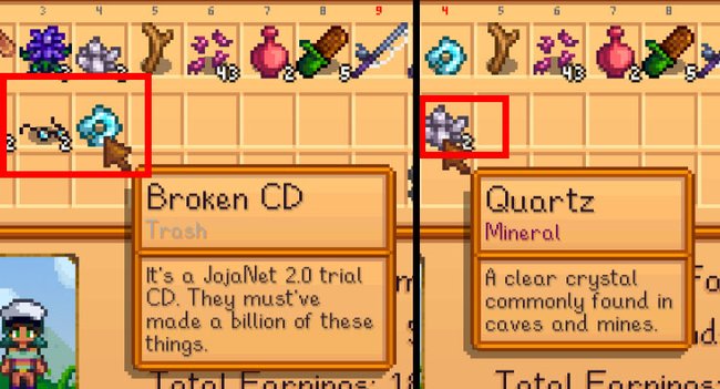 Stardew Valley: Ihr könnt "Refined Quartz" aus Müll oder einem Quartz und Kohle herstellen.