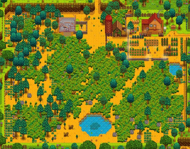 Stardew Valley: Hier haben wir einen Screenshot unserer gesamten Farm erstellt.