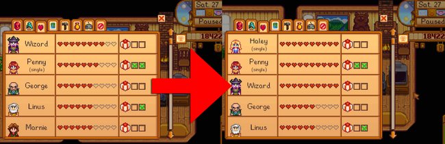 Stardew Valley: Per Cheat erhöht ihr die Herzen sofort auf das Maximum. (Bildquelle: GIGA)