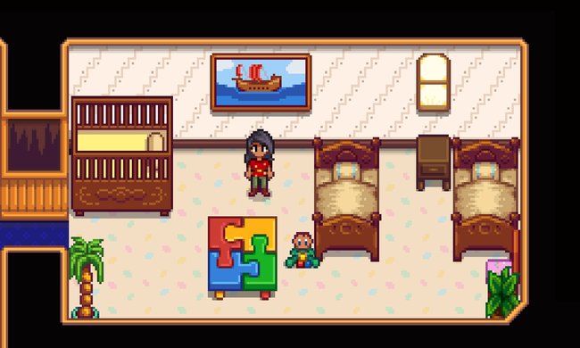 Stardew Valley: Ist euer Partner glücklich, könnt ihr mit ihm ein Kind bekommen.