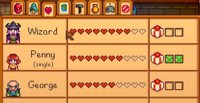 Stardew Valley: Wenn ihr Punkte wollt, solltet ihr viele Freunde mit mindestens 8 Herzen haben.