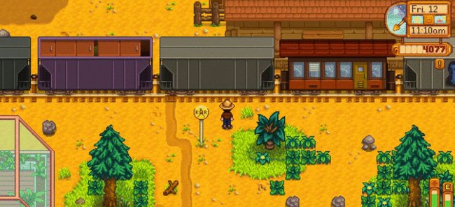 Stardew Valley: Der Zug verliert oft wertvolle Fracht. Haut ihn mal mit eurem Schwert an.