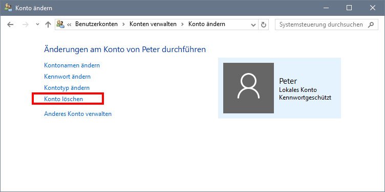 Microsoft Konto Entfernen Windows 10
