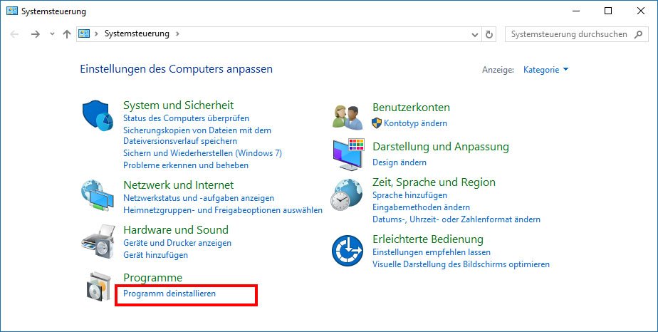 Programme Auf Windows Vista Deinstallieren