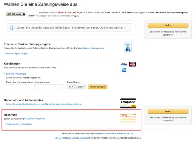 Amazon-Rechnungskauf