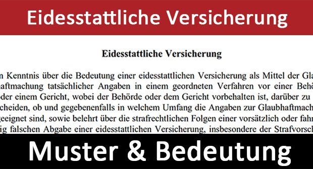Eidesstattliche Versicherung: Muster, Definition und Bedeutung – Einfach erklärt