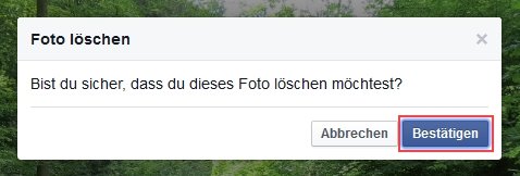 Facebook Foto löschen Bestätigen