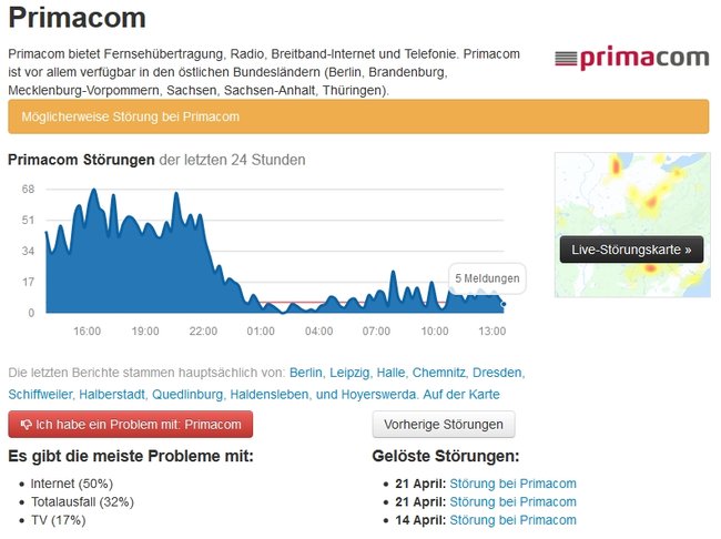 Screenshot vom 22.04.16 // allestörungen.de