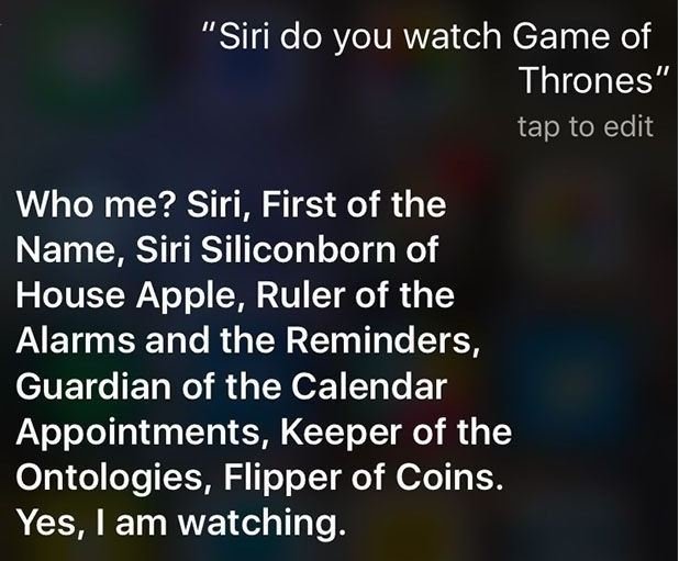 Siri Game of Thrones