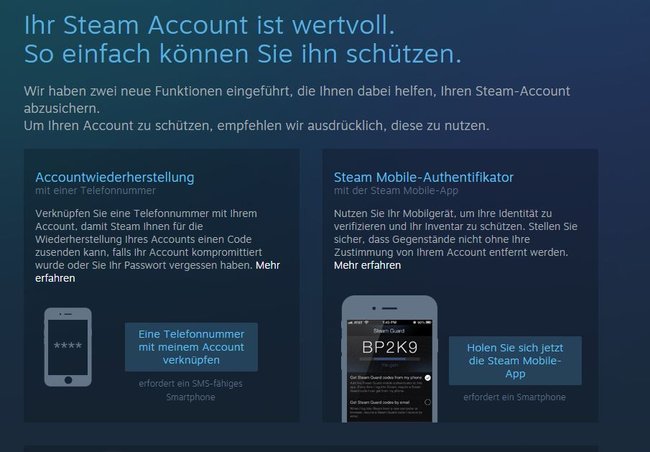 Steam Account schützen