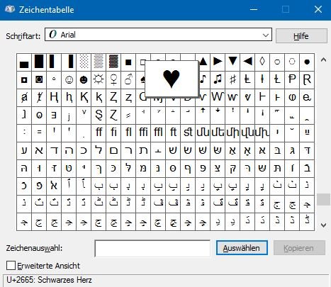 Tastatur alt symbol herz Herz Symbol