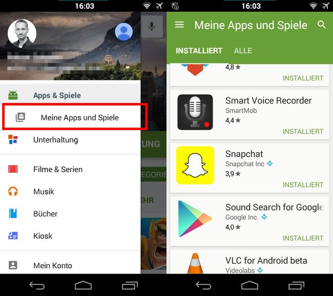 Play Store: Hier aktualisiert ihr Snapchat.