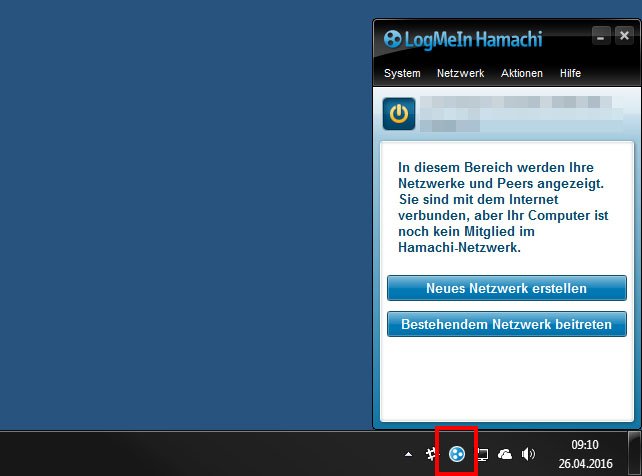 Hamachi startet standardmäßig mit jedem Windows-Start automatisch.