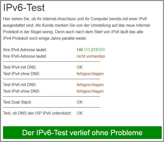 Klickt auf das Bild, um den IPv6-Test zu starten.