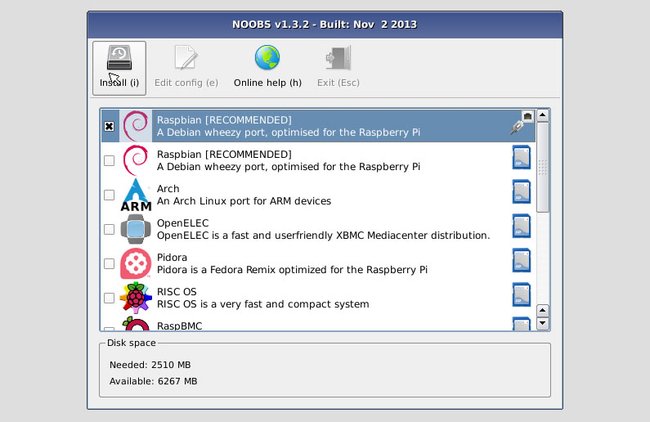 Mit der Noobs-Oberfläche installiert ihr automatisiert ein Betriebssystem auf dem Raspberry Pi.