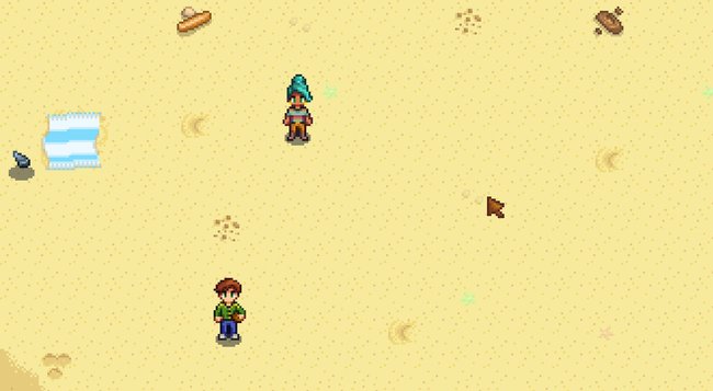 Stardew Valley: Der Stand eignet sich hervorragend, um nach Clay zu graben.