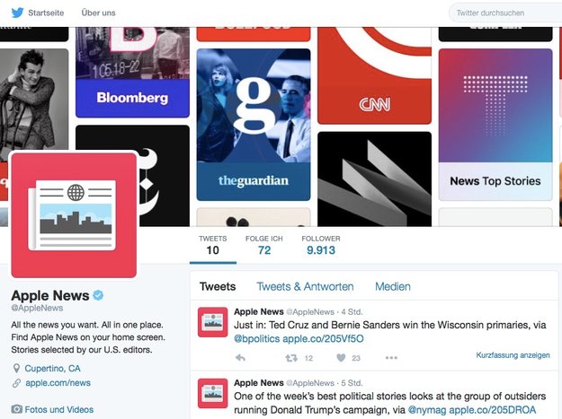 Apple News jetzt auch bei Twitter