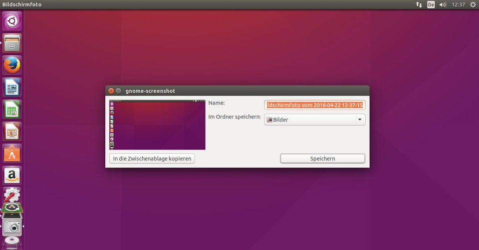 In Ubuntu könnt ihr per Tastendruck einen Screenshot erstellen.