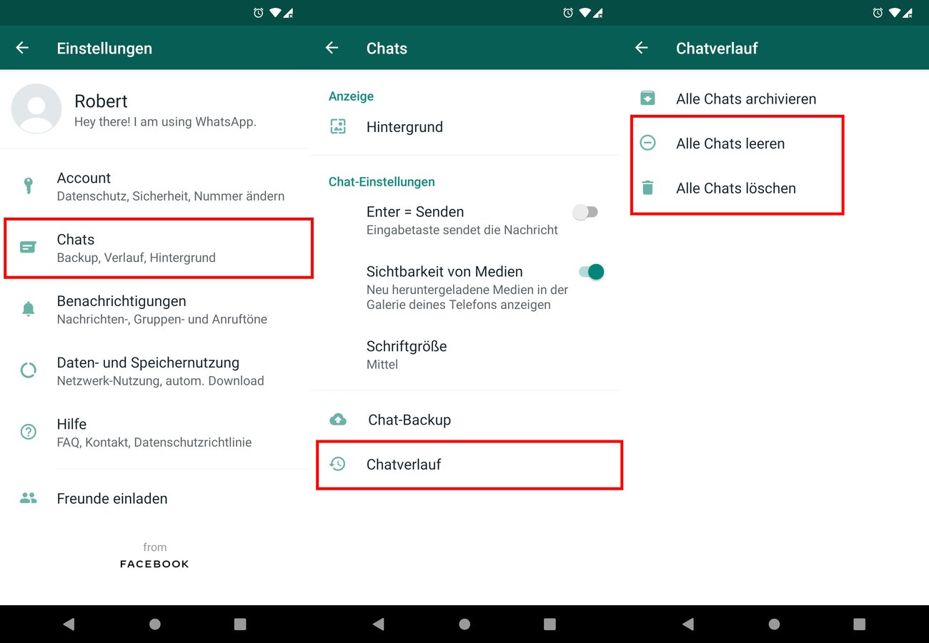 WhatsAppChat löschen das sieht der andere Kontakt