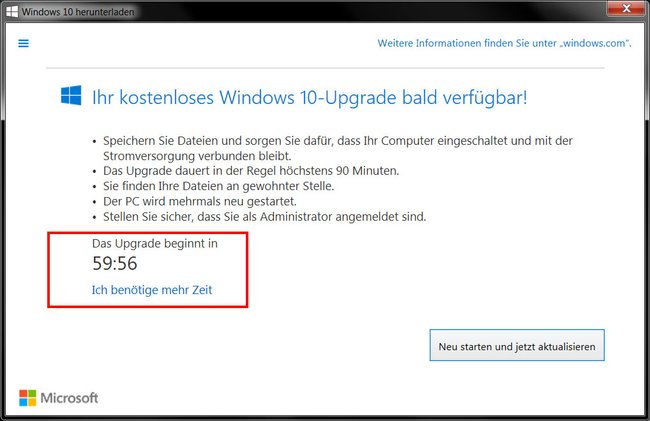 Windows hat einfach einen Termin für die Windows-10-Installation gesetzt, ohne Rückfrage.